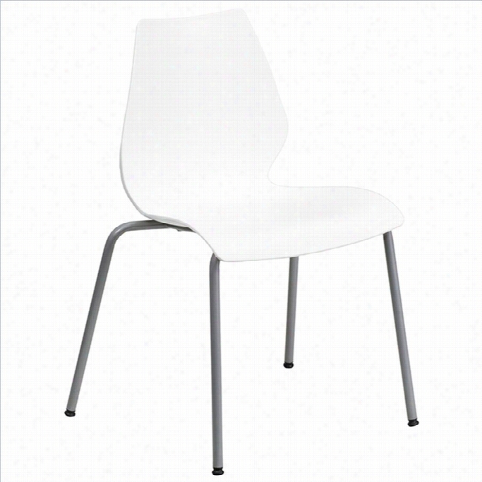 Flash Furnituure Hercules Series Stack Stacking Chair In White
