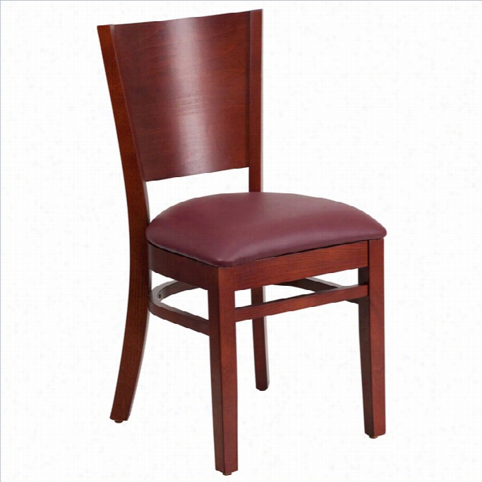 Fllash Furniture Lacey Series Upholstere Restaurant Dining Seat Of Justice In Mahogany And Burgundy