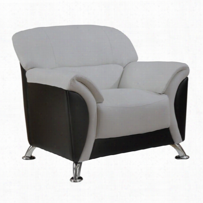 Global Furniture Sa Faux Leather Amr Chair In Light Gray