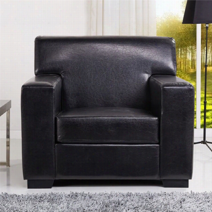 Glod Sparrow Miami Faux Leather Arm Chair In Black