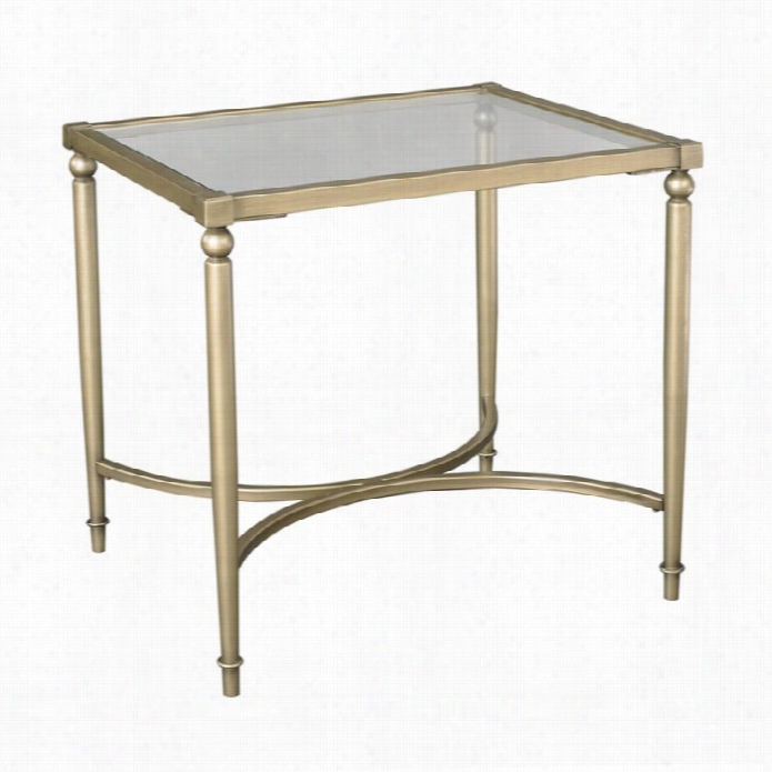 Hamjary Elipse Rectangular End Table In Champagne