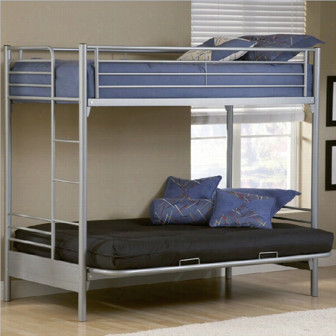 Hillsdale Unuversal Youth Twin Over  Futonn Bujk Bed In Silver Finish