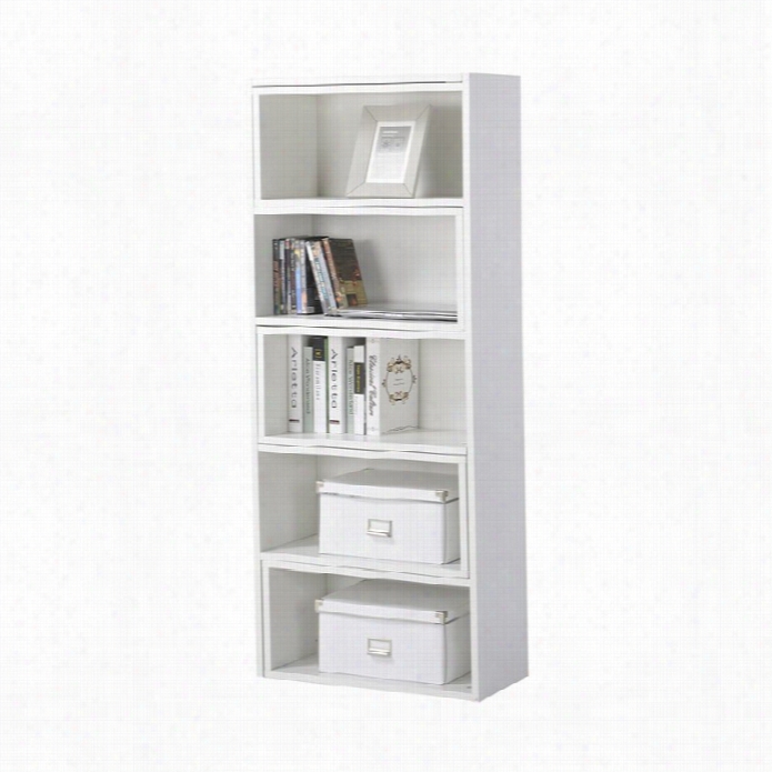 Homestar Expandable Shelvingg Bookcase In White