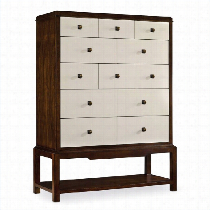 Hooker Furniture Palisade 12-drawer Chest In Walnut And White