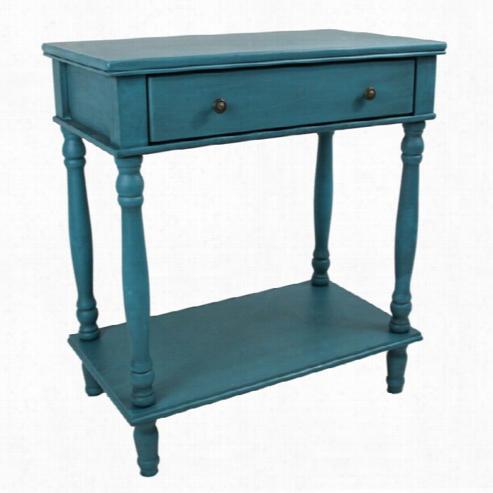 International Caravan Ashbury Console Table In Antique Teal