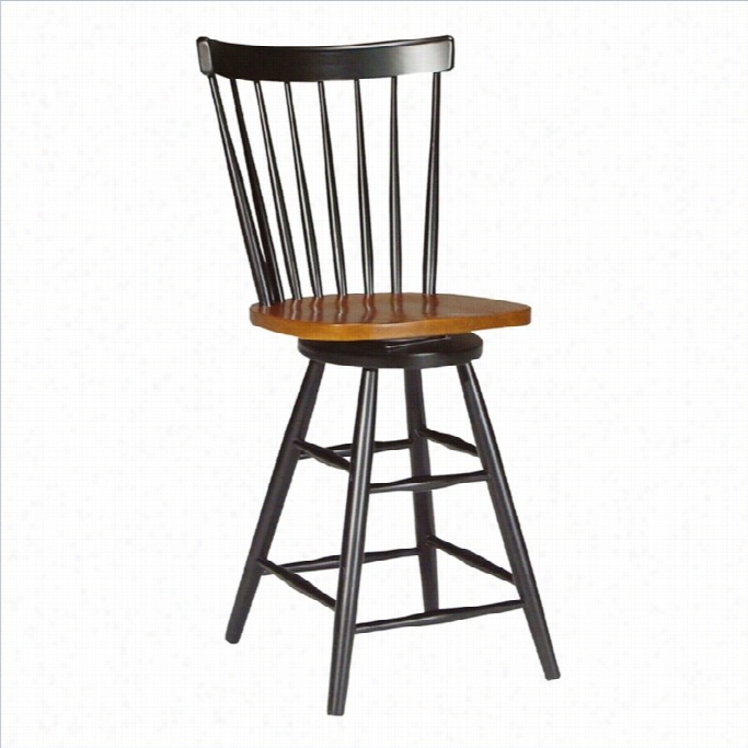 International Concepts Madison Park 24 Swivel Stool In Black And Cherry