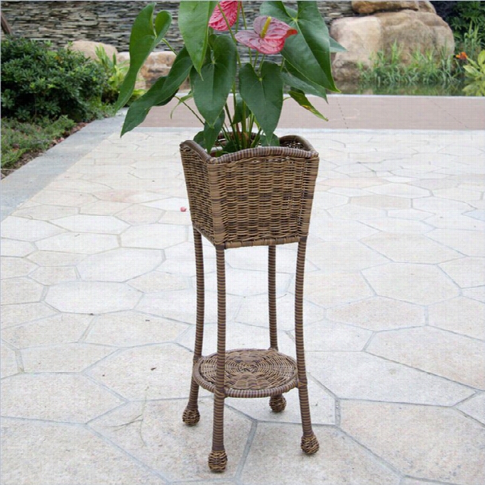 Jeco Wicker Patio Furnitrue Pla N Ter Stand In Hney