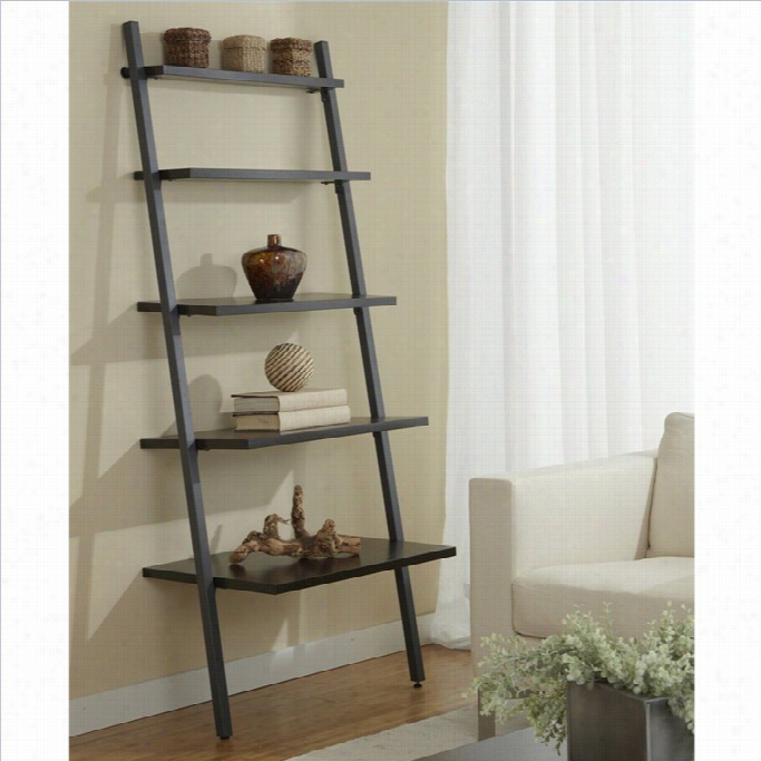 Jesper Office 00 Parson Collectoin 5 Tier Ladder Bookcase In Espresso