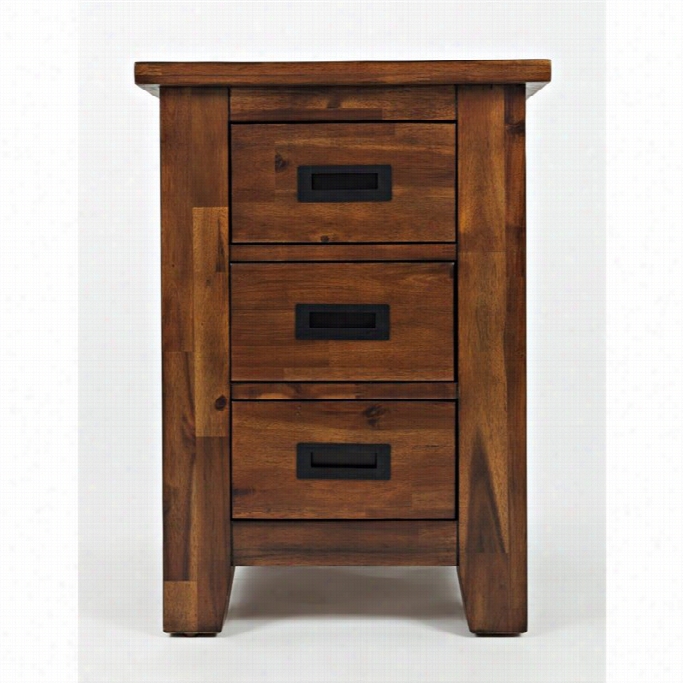 Jofran Coolidge Cornee End Tbale With 3 Drawers In Light Brown