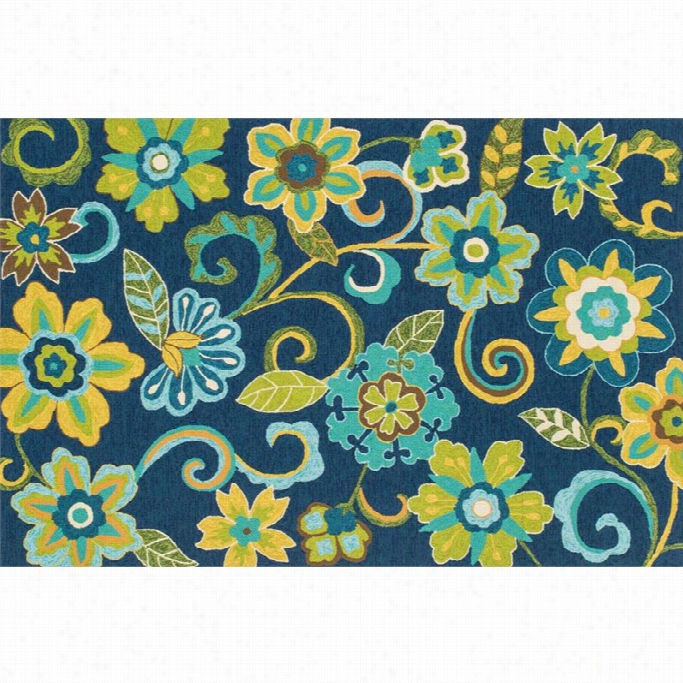 Loloi Ventura 5' X 7'6 Hand Hooked Rug In Blue And Green