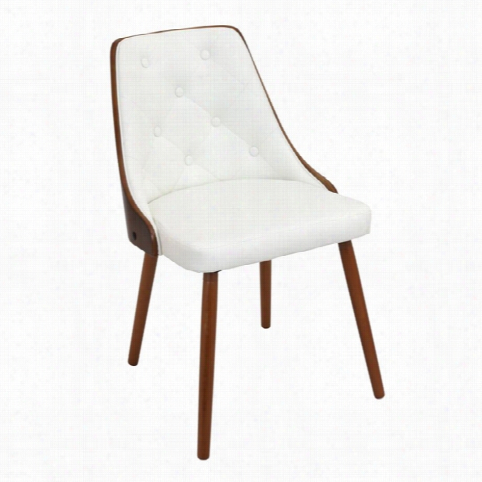 Lumisource Gianna Idning Chair In White And Walnut