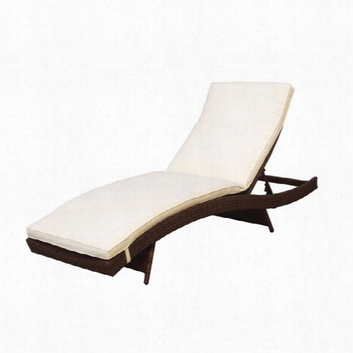 Manhattan Comfort Callaway Rattan Patio Lounge Chair In Cream