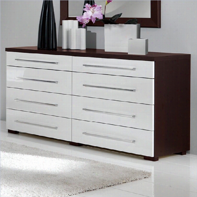 Mcs Luxury Double Dresser In Wenge/white