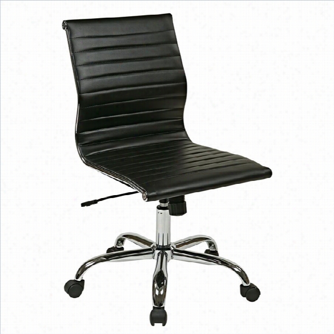 Office Sta Fl Series Thick Padded Faux Leather Office Chair In Black