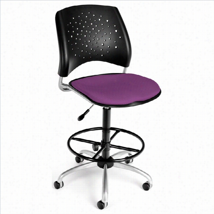 Ofm Star Swivel Drafting Chair With Drafting Kit In Plum