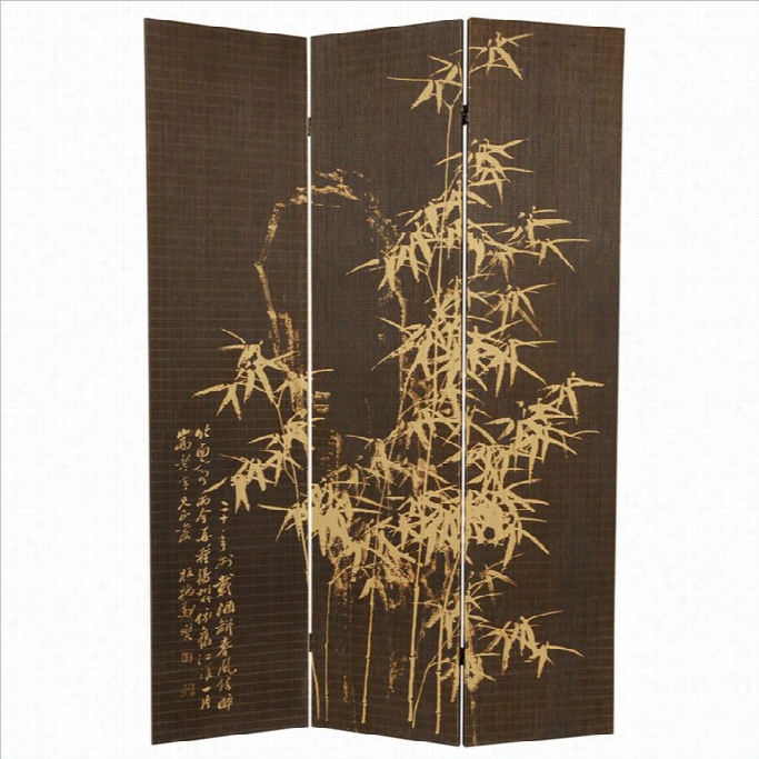 Precious Furniture 6 ' Tall Frameless Bamboo Design Screen In Black