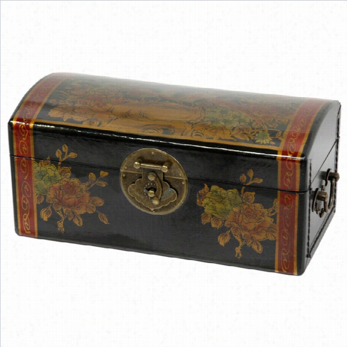 Oriental Equipage Flowers Jewelry Box In Black