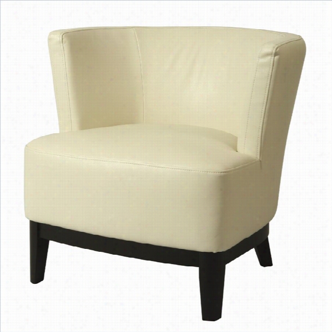 Pastel Furniture Evanville Leather Slipper Chair In White