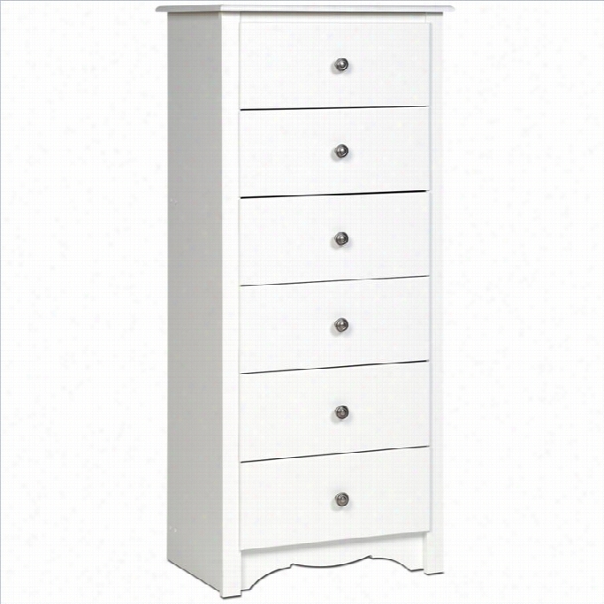 Prepac Monterey 6 Drawer Lingeri Echest In White Finish