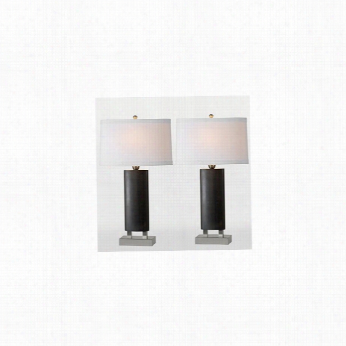 Renwil Tilhey Table Lamps In Dakr Brown (set Of 2)