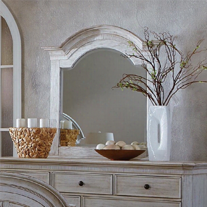 Riverside Aberdeen Arch Mirror In Weathered Worn White