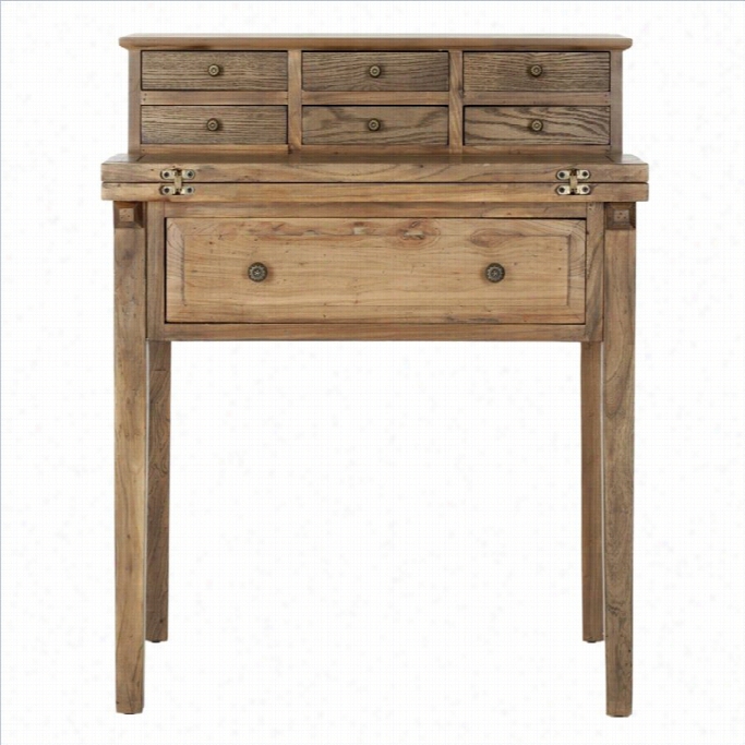 Safavieh Abigail Pine Wood Desk In Oak