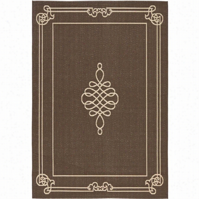 Safavieh Courtyard Chocolate Indoor Otdoor Rug - 4' X 5'7