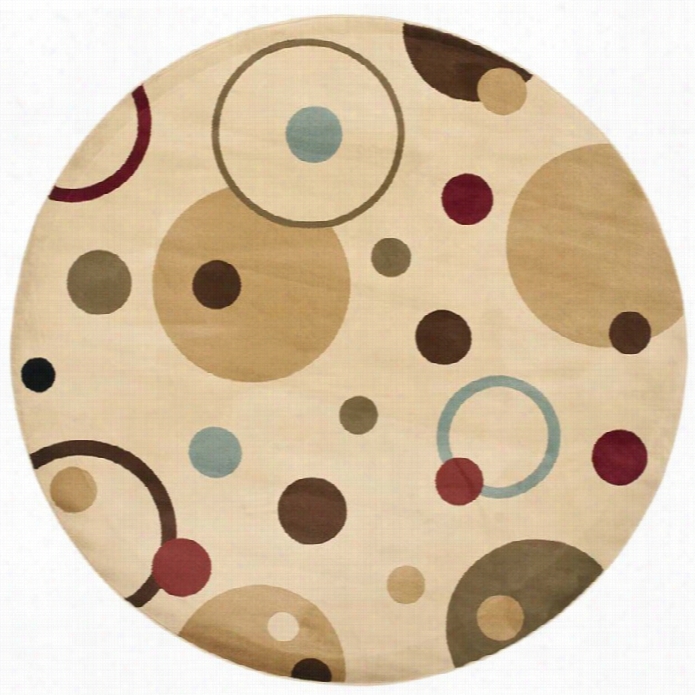 Safavieh Porcello Ivory Coyntry Rug - Round 5'