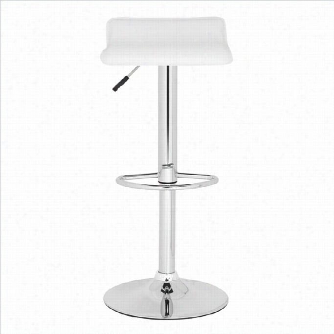 Safavieh Sheba 22.3-30.7 Chrome Steel Bar Stool In White