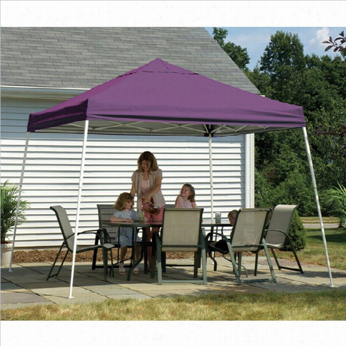 Shelerlogic 8'x8' Sport Pop-up Canopy Slant Leg By The Side Of Cover In Purple