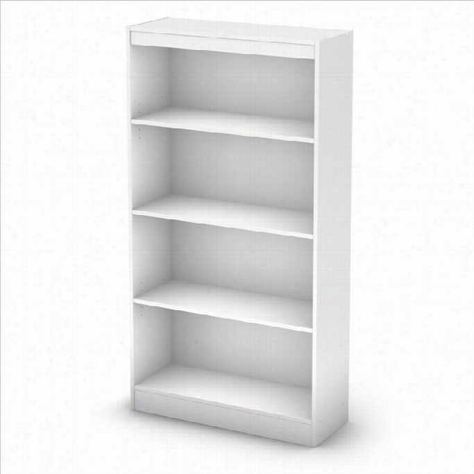 South Shore 4 Shelf Bookcase In Pure White