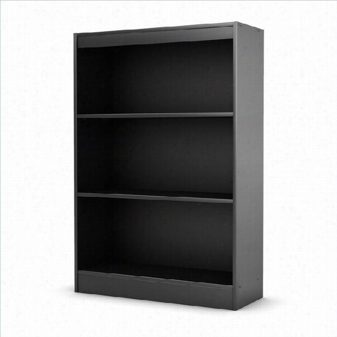 South Shore Axess 3 Shoal Bookcase Ij Pure Black