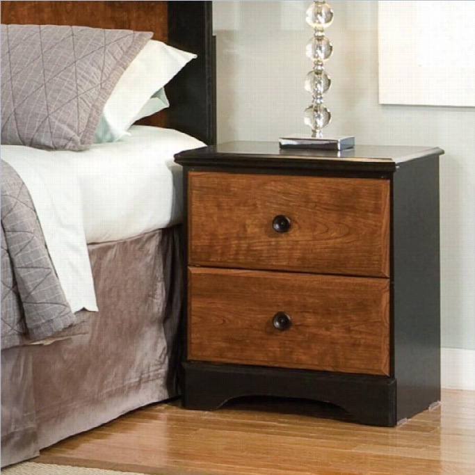 Standard Furniture Steelwood 2 Drawer Nightstand In Oak And Cherry