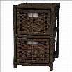 Oriental Furniture 2 Drawer Occasional Chest in Mocha