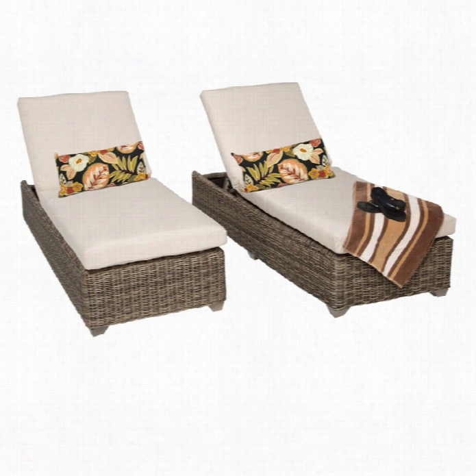 Tkc Cape Cod Wicker Patio Lounges  In Beige (s Et Ood 2)