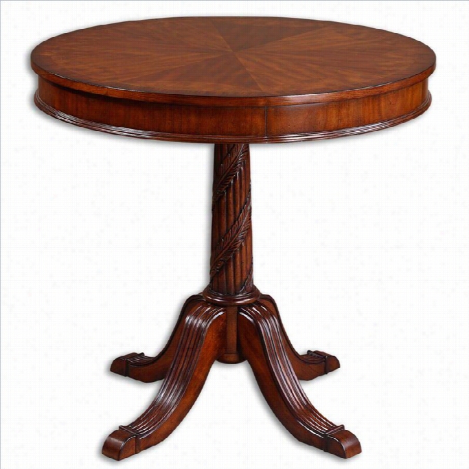 Uttermosst Brakefield Round Table In Polished Pecan