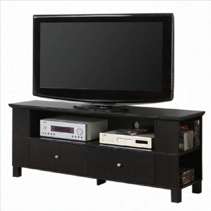 Walker Edison 60 Wood Tv Console In Black With Storage