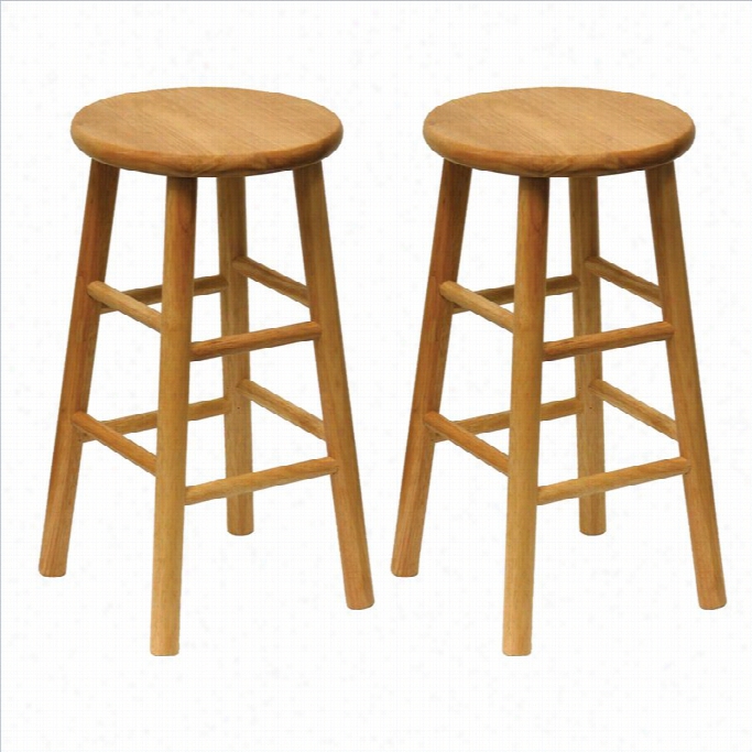 Winsome Basics 24 Counter Bar Stools In N Atural (set Of 2)