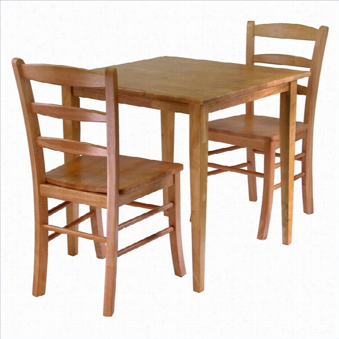 Winsome Groveland Square 3 Piece Square Dining Set In Light Oak