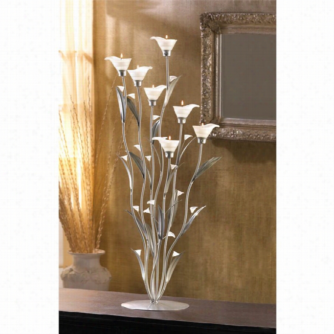 Zingz And Thingz Silver Calla Lily Candeholder