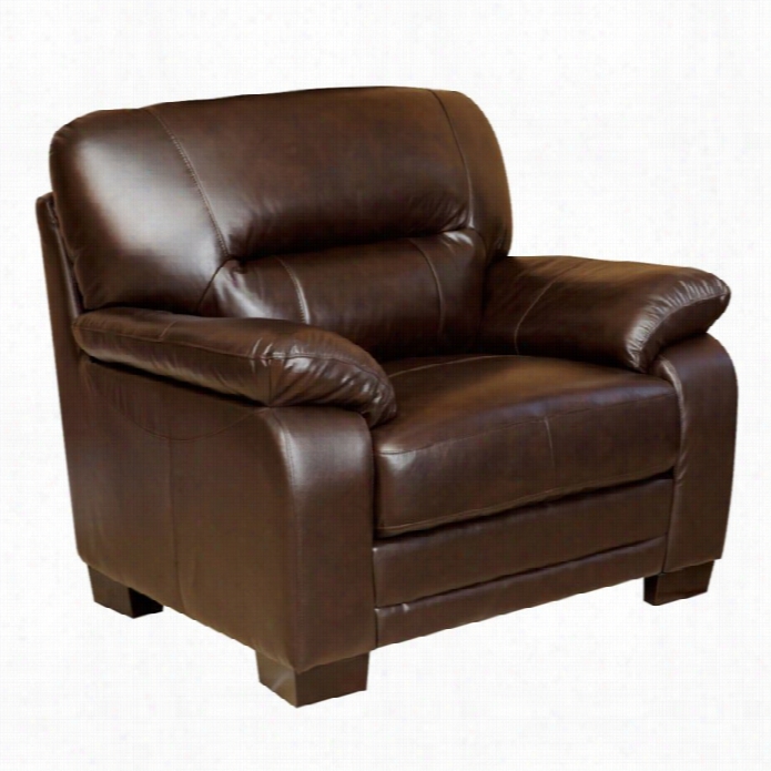 Abbyson Living Brenteena Leather Club Arm Chair In Brown