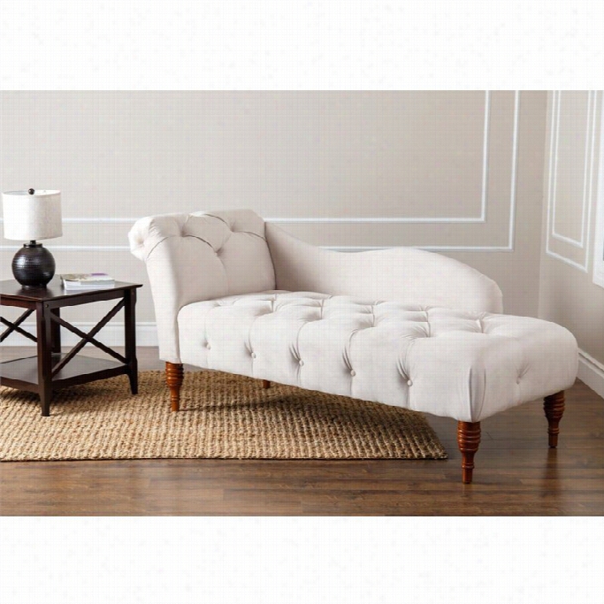 Abbyson Living Charlotte Tufted Velvet  Chaise Lounge In  Ivody