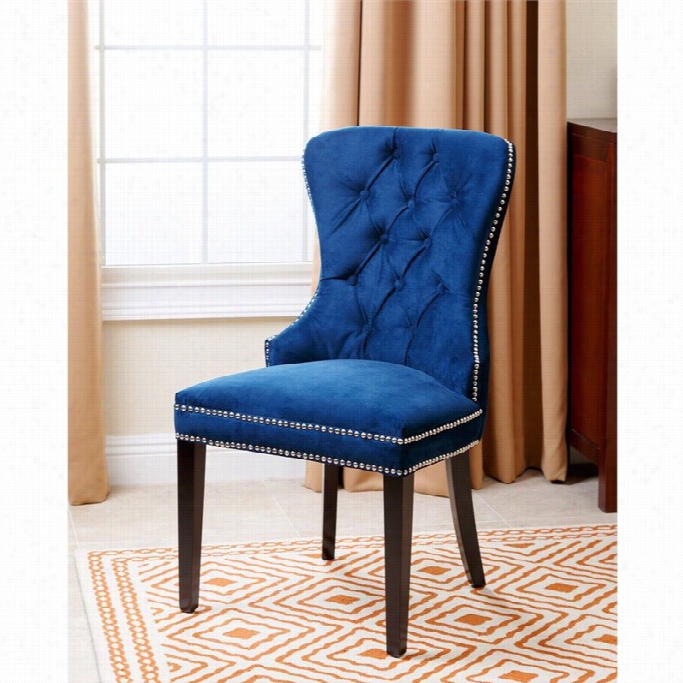 Abbyson Livnig Miiko Dining Chair In Navy B1ue