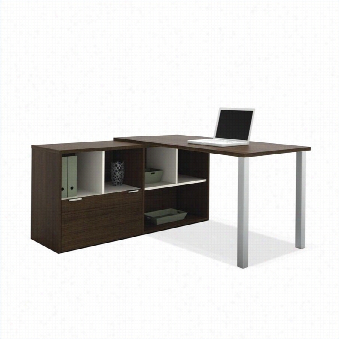 Bestar Contempo L-shaped Desk In Tuxedo