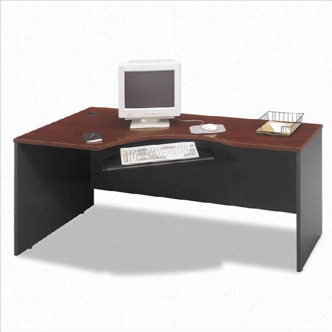 Bush Bbf Series C L-shaped Desk With Lateral File  Cabinet In Hansen Cherry