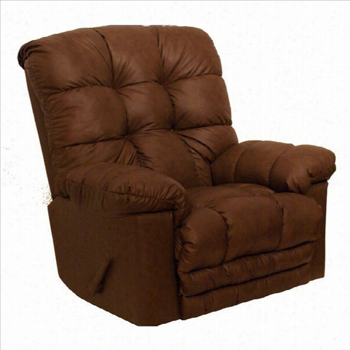 Catnapper Clloud Ten Leaather Touch Chaise Rocker Recliner In Sable