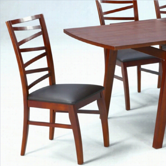 Chintaly Cheir Solid Oak Dining Chair In Brown And Dark Oak