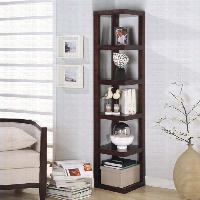 Coaster Corner Bookcase In Capliccin O