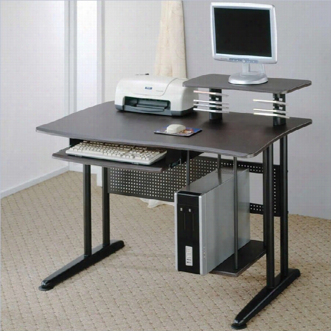Coaster Desks Bla Ck Computer Desk W/ Kkeyboard Tray & Computer Syorage