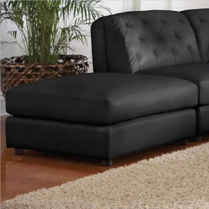 Coaster Quinn Conetmporary Square  Leather Storage Ottoman In Black